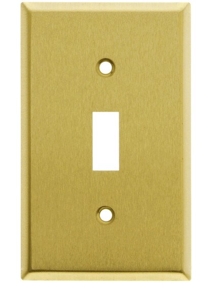 Classic Single Toggle Switch Plate In Satin Brass.